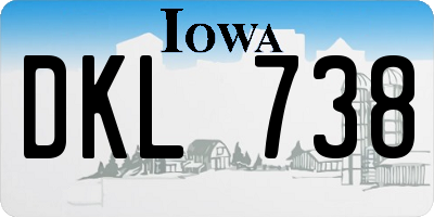 IA license plate DKL738