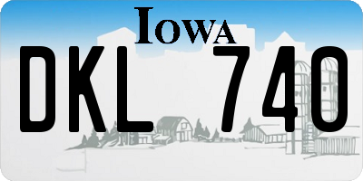 IA license plate DKL740