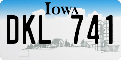 IA license plate DKL741