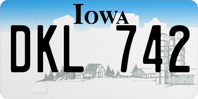 IA license plate DKL742