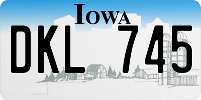 IA license plate DKL745
