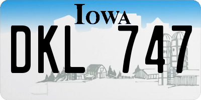 IA license plate DKL747