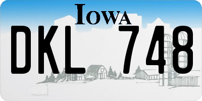 IA license plate DKL748
