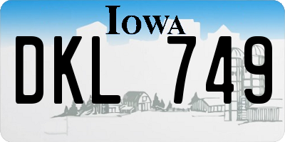 IA license plate DKL749