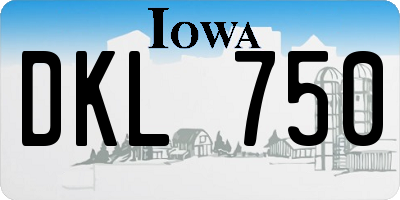 IA license plate DKL750