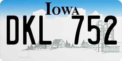 IA license plate DKL752