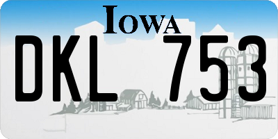 IA license plate DKL753