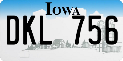 IA license plate DKL756