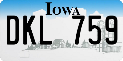 IA license plate DKL759
