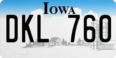 IA license plate DKL760