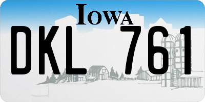 IA license plate DKL761