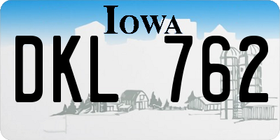 IA license plate DKL762