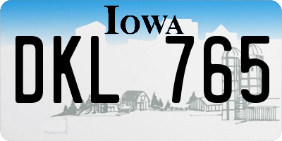 IA license plate DKL765