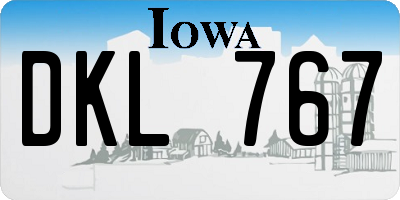 IA license plate DKL767