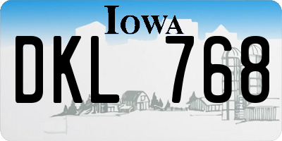 IA license plate DKL768