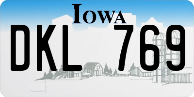 IA license plate DKL769