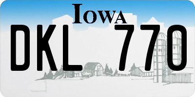 IA license plate DKL770