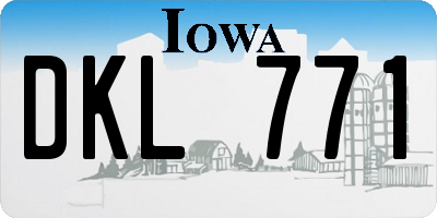 IA license plate DKL771