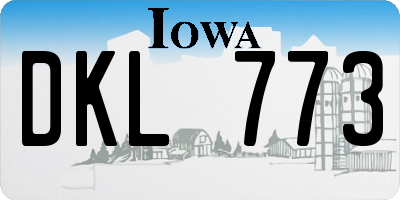 IA license plate DKL773
