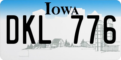 IA license plate DKL776