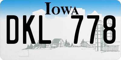 IA license plate DKL778