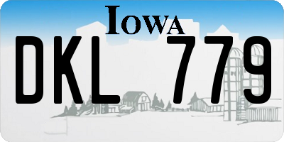 IA license plate DKL779