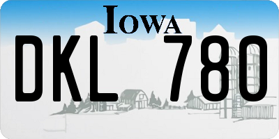 IA license plate DKL780