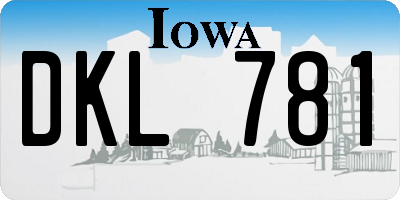 IA license plate DKL781