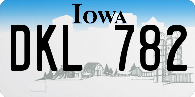 IA license plate DKL782