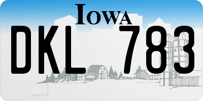 IA license plate DKL783