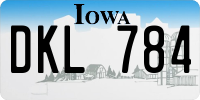 IA license plate DKL784