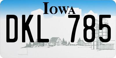 IA license plate DKL785