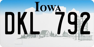 IA license plate DKL792