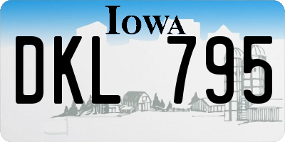 IA license plate DKL795