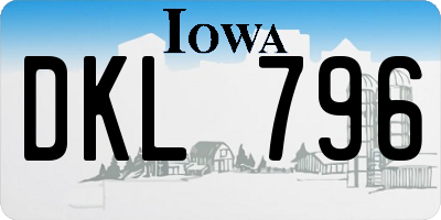 IA license plate DKL796