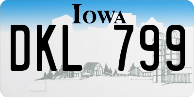 IA license plate DKL799
