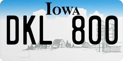 IA license plate DKL800