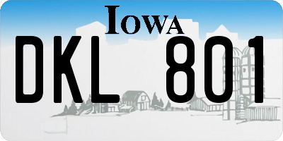IA license plate DKL801