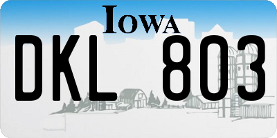 IA license plate DKL803