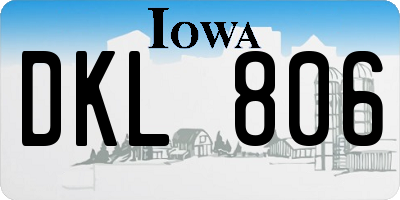 IA license plate DKL806