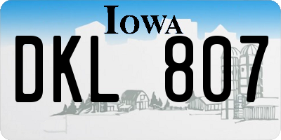 IA license plate DKL807