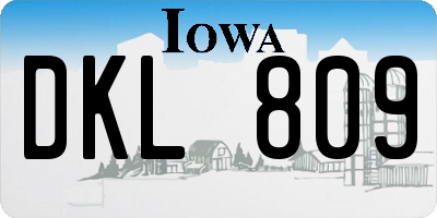 IA license plate DKL809