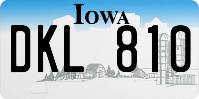 IA license plate DKL810