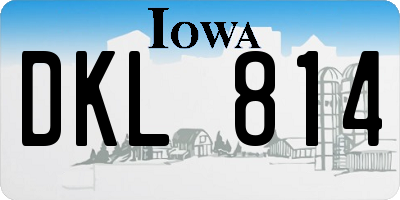 IA license plate DKL814