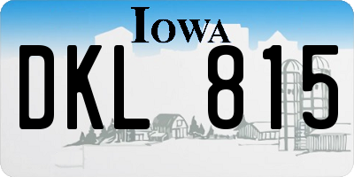 IA license plate DKL815