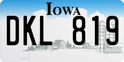 IA license plate DKL819