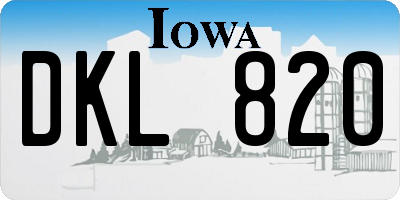 IA license plate DKL820