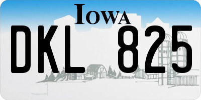IA license plate DKL825