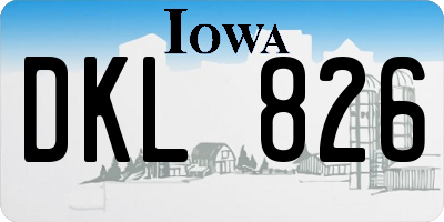 IA license plate DKL826