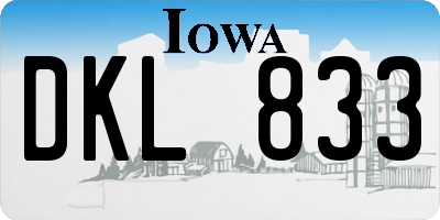 IA license plate DKL833